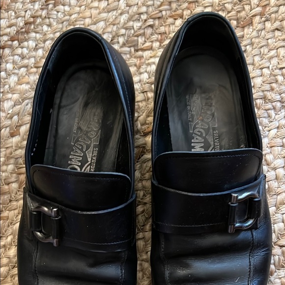 Salvatore Ferragamo Black Leather Loafers with Buckle - Picture 2 of 7